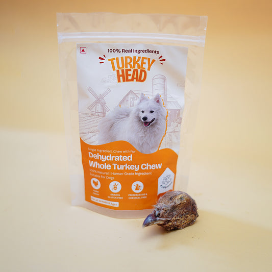 Turkey Head Whole Chew Dehydrated Natural Healthy Dog Treat