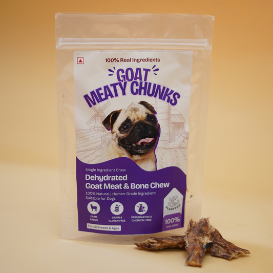 Goat Meaty Chunks Chew Dehydrated Natural Healthy Dog Treat