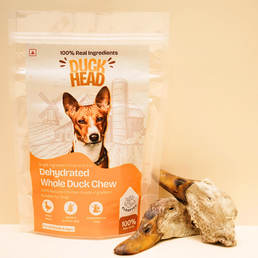 Duck Head Whole Chew Jerky Dehydrated Natural Healthy Dog Treats Chew Snacks