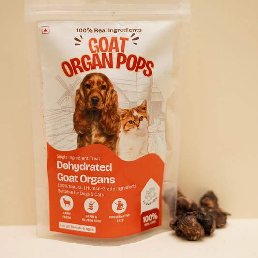 FloofYou Goat Organ Pops Jerky Dehydrated Natural Healthy Dog Treat & Snack