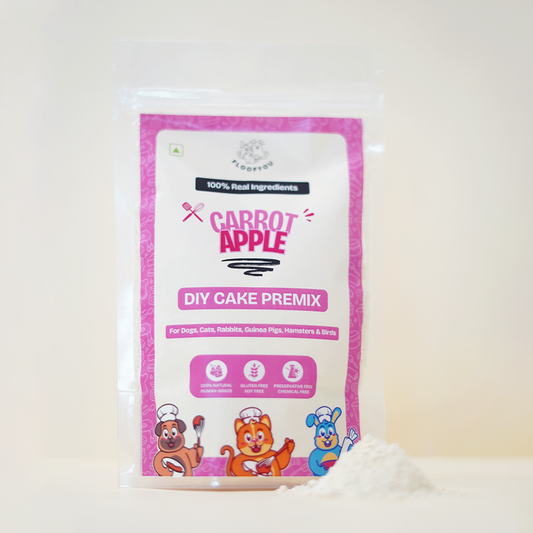 FloofYou Carrot Apple DIY Cake Mix pure Veg Natural Healthy Treat for Rabbits, Guinea Pigs, Hamsters, Birds & Small Animals