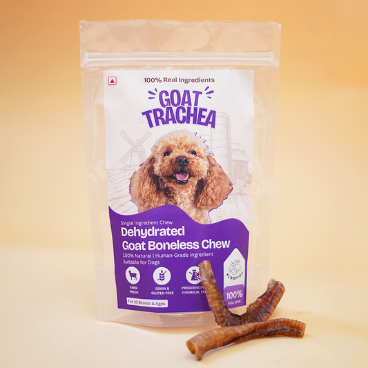 FloofYou Goat Trachea Boneless Chew Dehydrated Natural Healthy Dog & Cat Treat