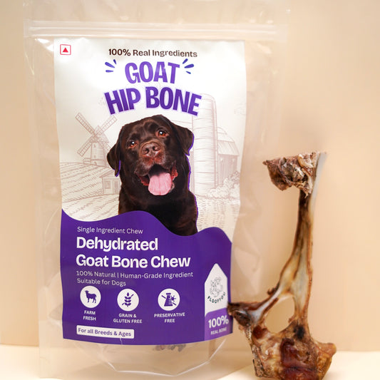 FloofYou Goat Hip Bone Dehydrated Natural Healthy Dog Treat & Chew