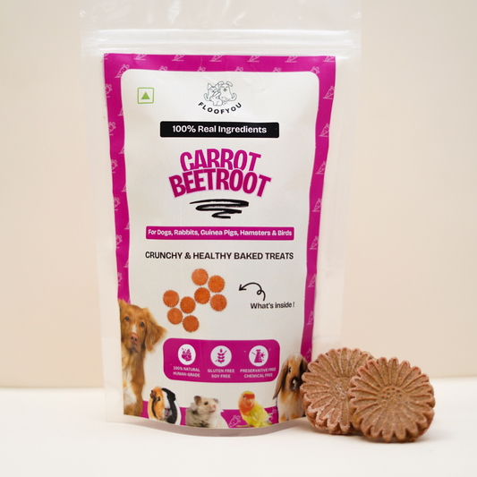 FloofYou Carrot-Beetroot Small Bite-sized Pure Veg Natural Healthy Dog Treat